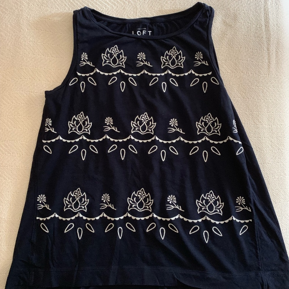 Loft blue tank top size small